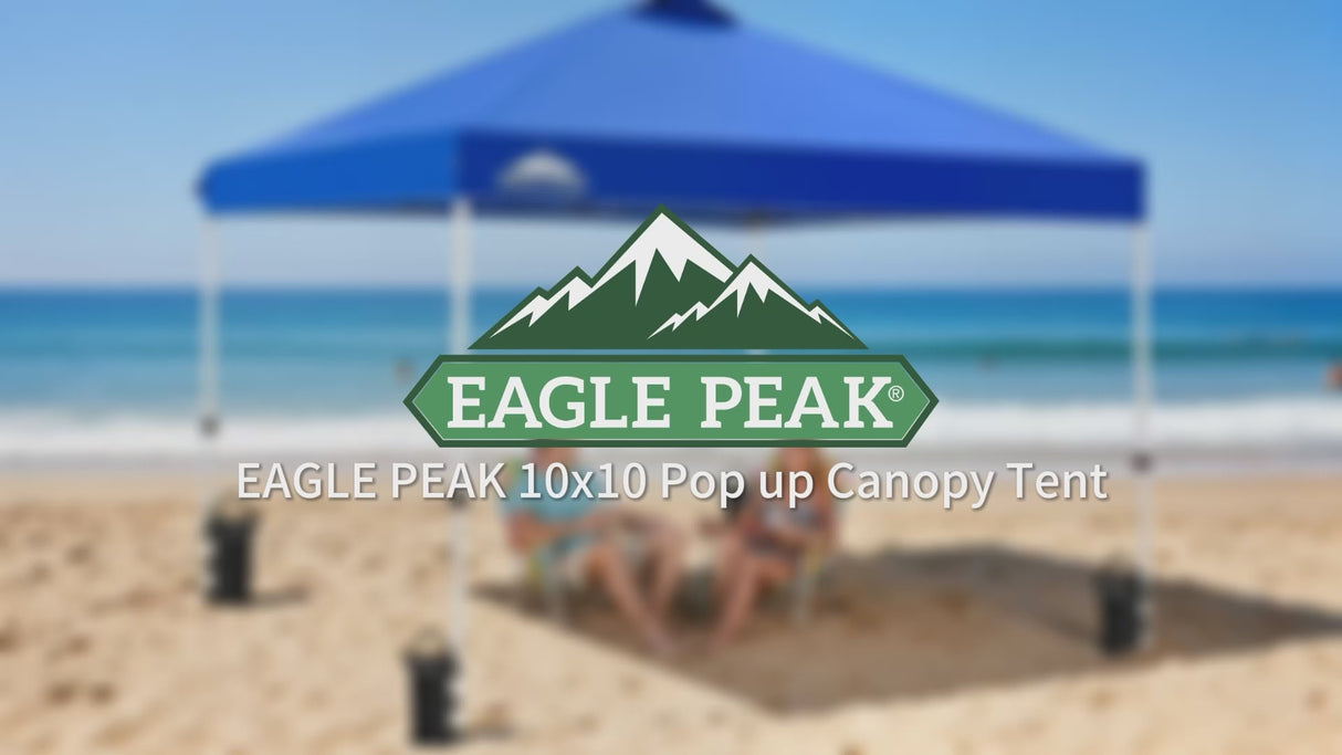 Easy Setup Straight Leg 10x10 Pop Up Canopy Tent w/ 100 sqft of Shade