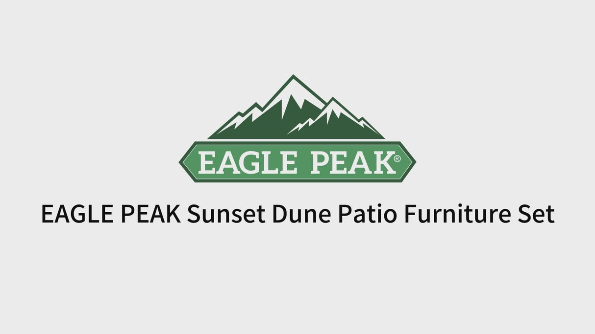 Sunset Dune Outdoor 6 PCS Patio Furniture Set, 2 Chairs 1 Couch 2 Tables Ottoman