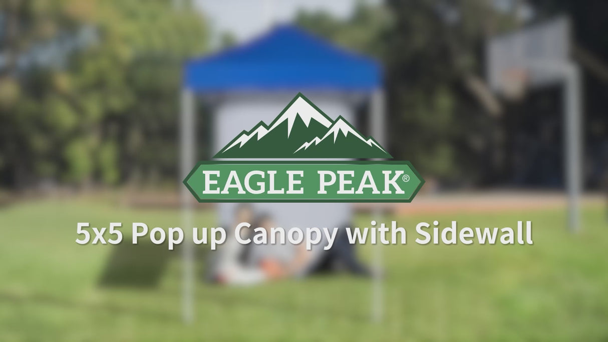 5x5 Straight Leg Pop Up Canopy Tent with One Removable Sunwall