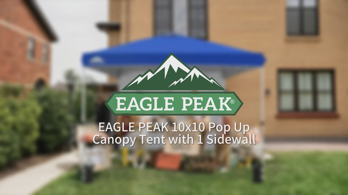 10x10 Commercial Pop up Canopy with 1 Sidewall