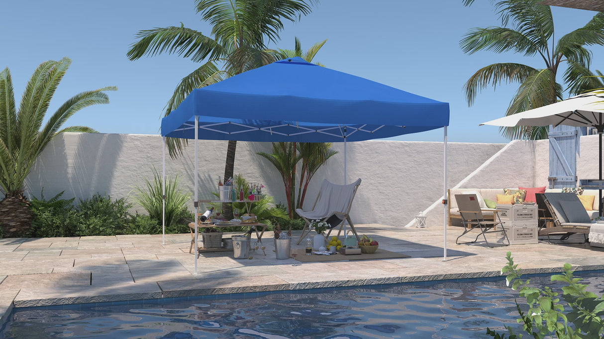Easy Setup Straight Leg 10x10 Pop Up Canopy Tent w/ 100 sqft of Shade