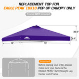 Replacement Canopy Cover with Air Vent for 10x10 Pop Up Canopy Tent, Top Only - Eagle Peak Custom Canopy Tent