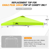 Replacement Canopy Cover with Air Vent for 10x10 Pop Up Canopy Tent, Top Only - Eagle Peak Custom Canopy Tent