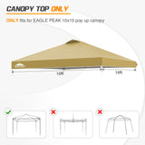 Replacement Canopy Cover with Air Vent for 10x10 Pop Up Canopy Tent, Top Only - Eagle Peak Custom Canopy Tent