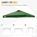 Replacement Canopy Cover with Air Vent for 10x10 Pop Up Canopy Tent, Top Only - Eagle Peak Custom Canopy Tent