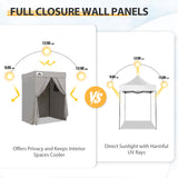 Replacement Canopy Top and Four Walls for 5x5 Pop Up Flat Top Changing Room - Eagle Peak Custom Canopy Tent