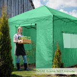 Replacement Cover for 10x10 Portable Walk - in Greenhouse (Frame Not Included) - Eagle Peak Custom Canopy Tent