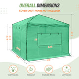 Replacement Cover for 10x10 Portable Walk - in Greenhouse (Frame Not Included) - Eagle Peak Custom Canopy Tent