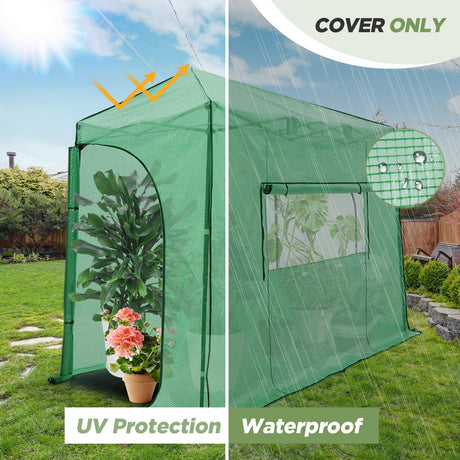 Replacement Cover for 10x5 Portable Lean - to Greenhouse (Frame Not Included) - Eagle Peak