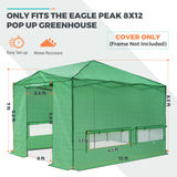 Replacement Cover for 12x8 Portable Walk - in Pop up Greenhouse(Frame Not Included) - Eagle Peak Custom Canopy Tent