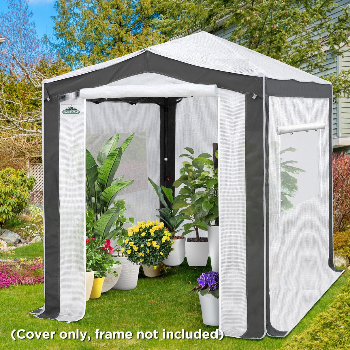 Replacement Cover for 8x6 Pop up Greenhouse with Polyester Reinforced Corners - Eagle Peak Custom Canopy Tent