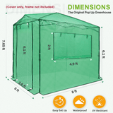 Replacement Cover for 8x6 Portable Pop up Greenhouse, Mesh Door(Frame Not Included), Green - Eagle Peak Custom Canopy Tent
