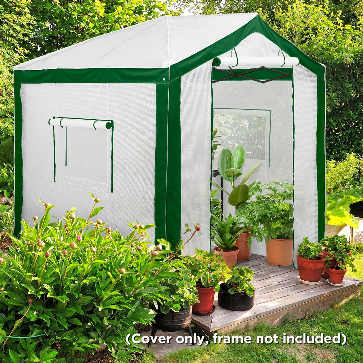Replacement Cover for 8x6 Portable Pop up Greenhouse with Polyester Reinforced Corners - Eagle Peak Custom Canopy Tent