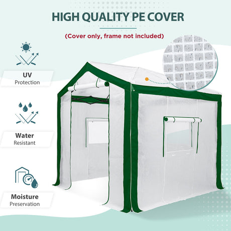 Replacement Cover for 8x6 Portable Pop up Greenhouse with Polyester Reinforced Corners - Eagle Peak Custom Canopy Tent