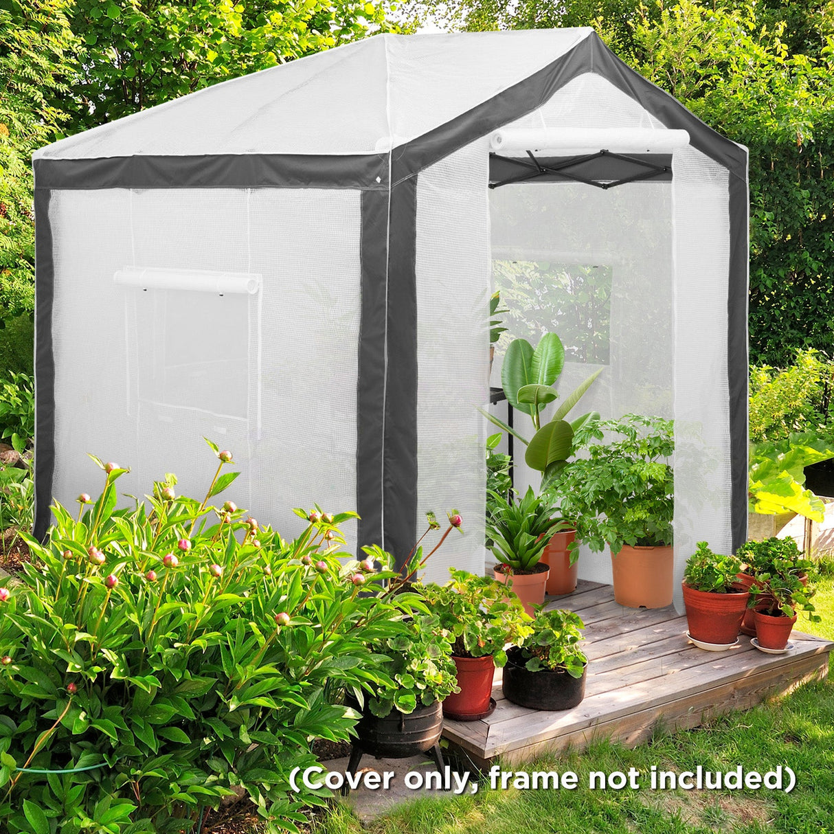 Replacement Cover for 8x6 Portable Pop up Greenhouse with Polyester Reinforced Corners - Eagle Peak Custom Canopy Tent