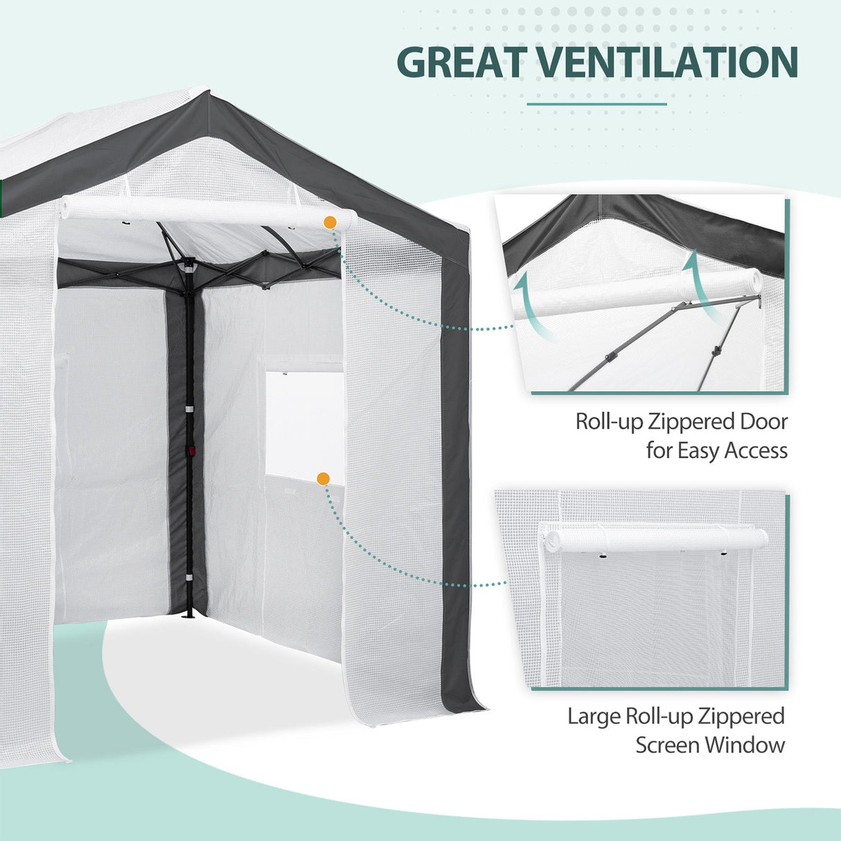 Replacement Cover for 8x6 Portable Pop up Greenhouse with Polyester Reinforced Corners - Eagle Peak Custom Canopy Tent