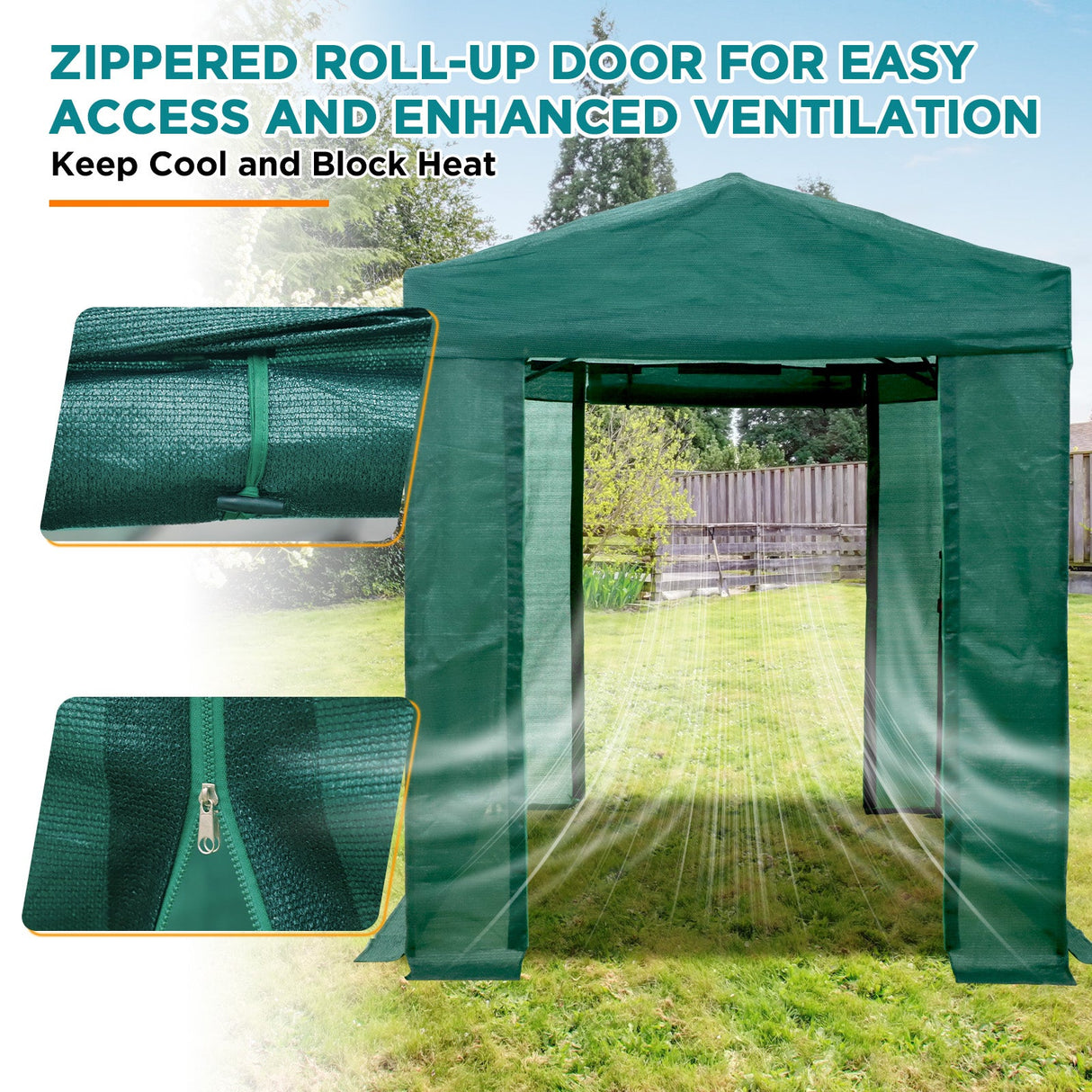 Replacement Mesh Cover for 8x6 Portable Walk - in Pop up Greenhouse(Frame Not Included), Green - Eagle Peak Custom Canopy Tent