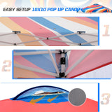 SHADE GRAPHiX Easy Setup 10x10 Pop Up Canopy Tent with Digital Printed Swirl Top - Eagle Peak Custom Canopy Tent
