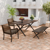 Sienna Bay Outdoor Dining Set for 4/6, Brown/Beige - Eagle Peak Custom Canopy Tent