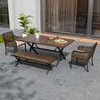 Sienna Bay Outdoor Dining Set for 4/6, Brown/Beige - Eagle Peak Custom Canopy Tent