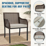 Sienna Bay Outdoor Dining Set for 4/6, Brown/Beige - Eagle Peak Custom Canopy Tent