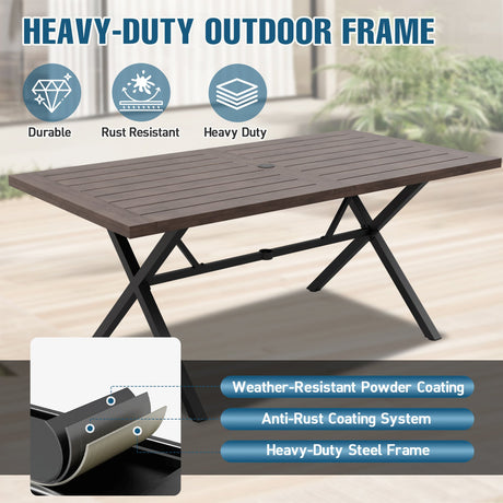 Sienna Bay Outdoor Dining Table for 6 - Eagle Peak Custom Canopy Tent