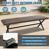 Sienna Bay Outdoor Wicker Dining Bench, Brown - Eagle Peak Custom Canopy Tent
