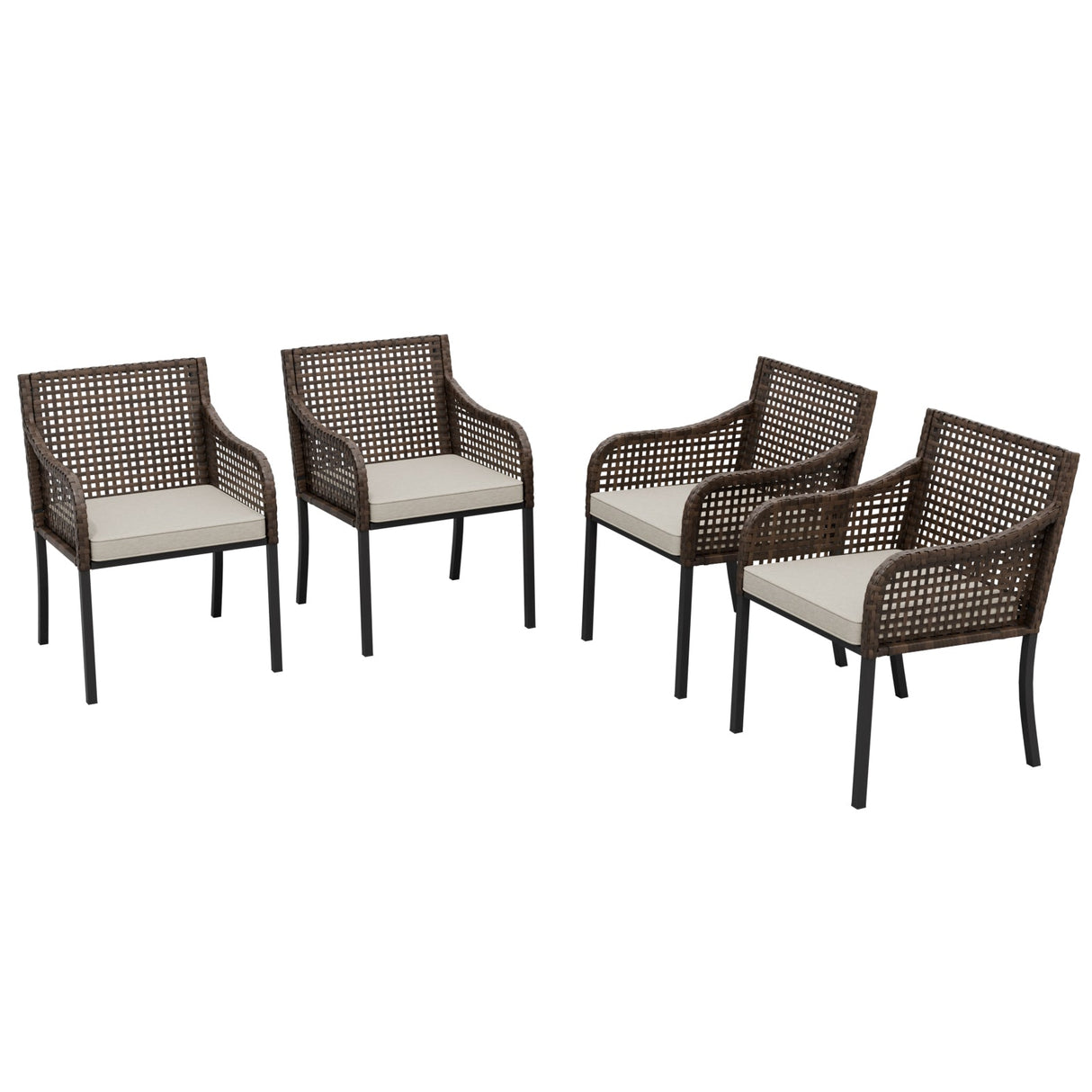 Sienna Bay Outdoor Wicker Dining Chairs, Set of 2,4, Brown/Beige - Eagle Peak Custom Canopy Tent