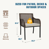 Sienna Bay Outdoor Wicker Dining Chairs, Set of 2,4, Brown/Beige - Eagle Peak Custom Canopy Tent