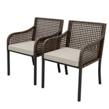 Sienna Bay Outdoor Wicker Dining Chairs, Set of 2,4, Brown/Beige - Eagle Peak Custom Canopy Tent