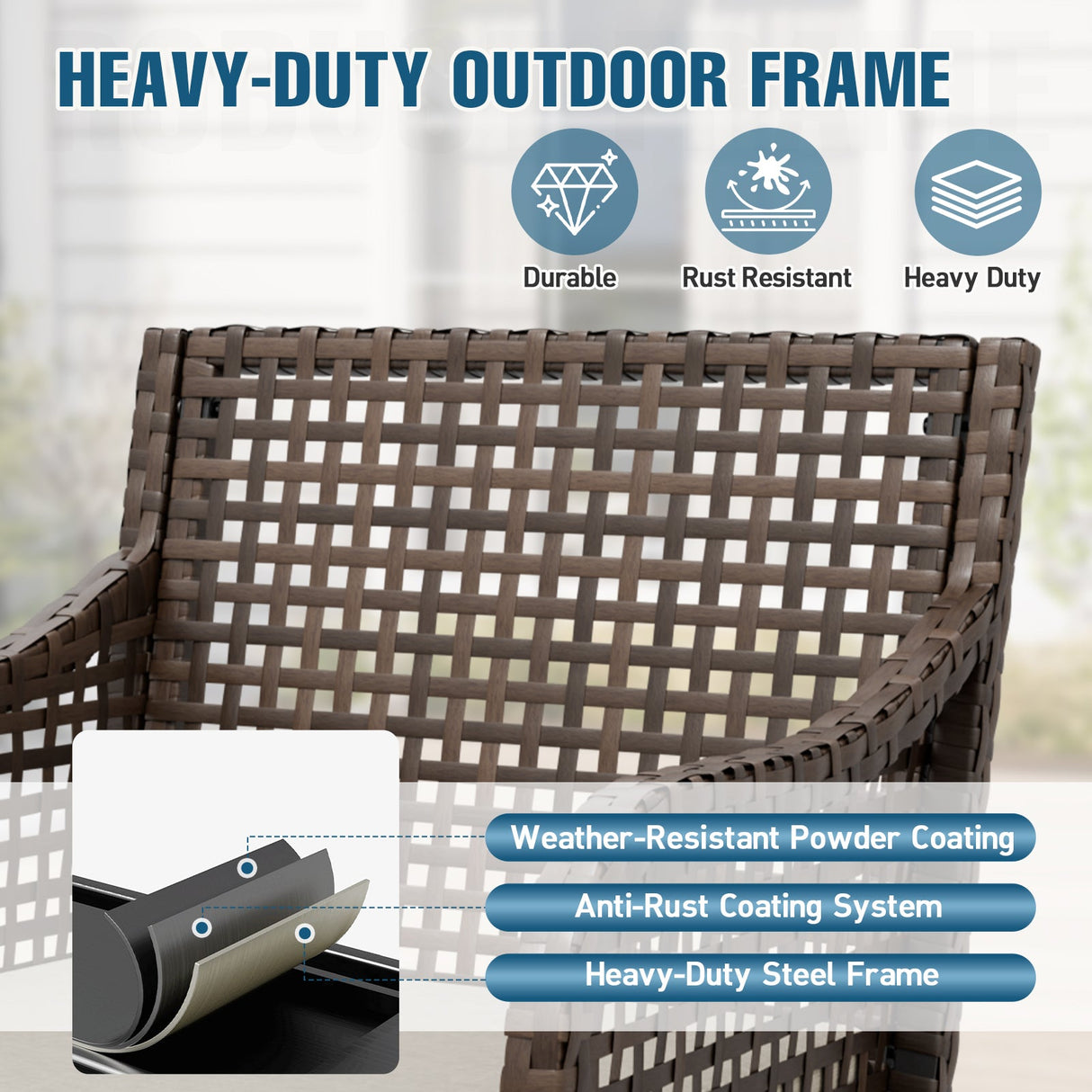 Sienna Bay Outdoor Wicker Dining Chairs, Set of 2,4, Brown/Beige - Eagle Peak Custom Canopy Tent