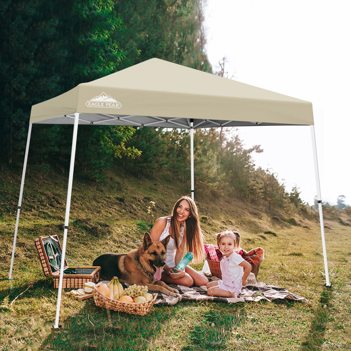 Slant Leg Pop up Canopy Tent, 10x10 Base 8x8 Top - Eagle Peak Custom Canopy Tent
