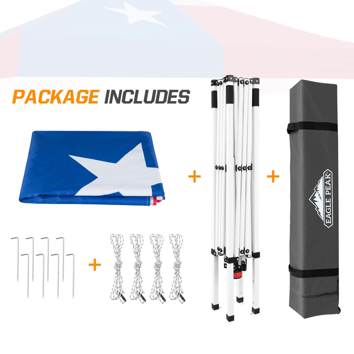 Slant Leg Pop up Canopy Tent, 10x10 Base 8x8 Top - Eagle Peak Custom Canopy Tent