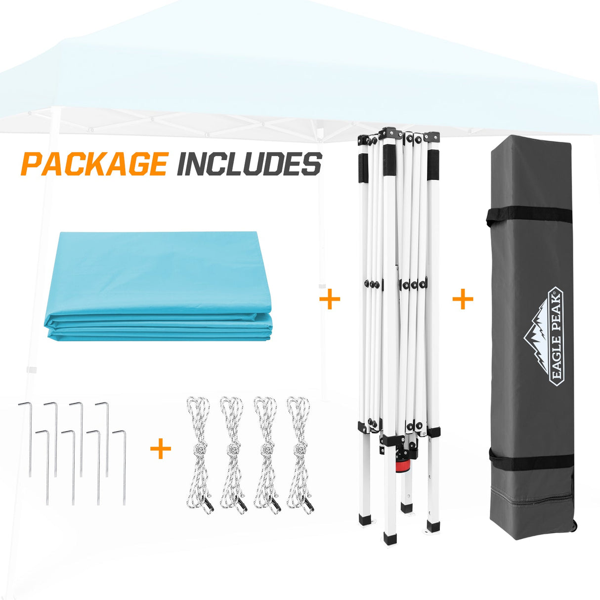 Slant Leg Pop up Canopy Tent, 10x10 Base 8x8 Top - Eagle Peak Custom Canopy Tent