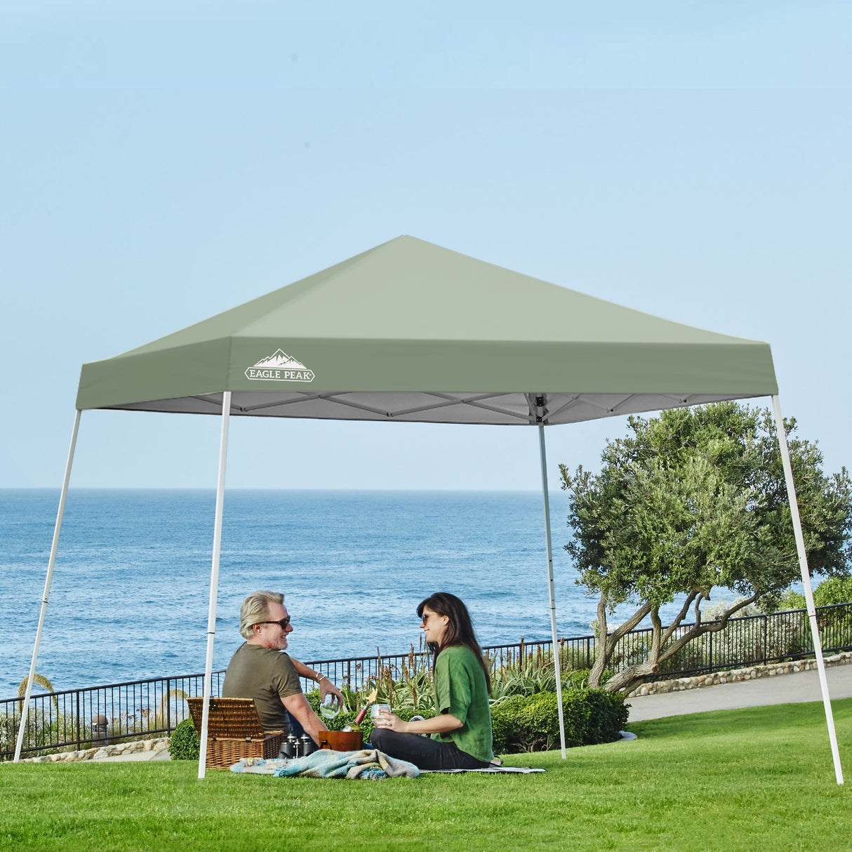 Slant Leg Pop up Canopy Tent, 10x10 Base 8x8 Top - Eagle Peak Custom Canopy Tent