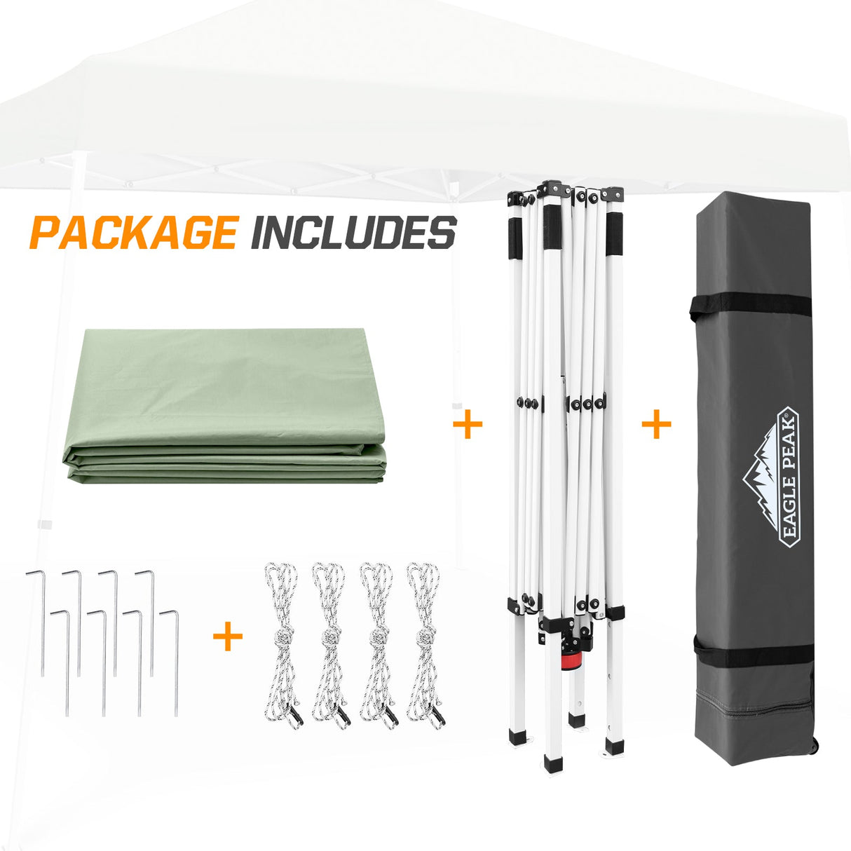 Slant Leg Pop up Canopy Tent, 10x10 Base 8x8 Top - Eagle Peak Custom Canopy Tent
