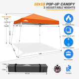 Slant Leg Pop up Canopy Tent, 10x10 Base 8x8 Top - Eagle Peak Custom Canopy Tent
