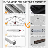 Slant Leg Pop up Canopy Tent, 10x10 Base 8x8 Top - Eagle Peak Custom Canopy Tent