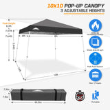 Slant Leg Pop up Canopy Tent, 10x10 Base 8x8 Top - Eagle Peak Custom Canopy Tent
