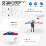 Slant Leg Pop up Canopy Tent, 10x10 Base 8x8 Top - Eagle Peak Custom Canopy Tent