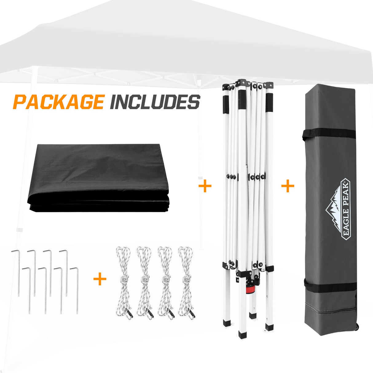 Slant Leg Pop up Canopy Tent, 10x10 Base 8x8 Top - Eagle Peak Custom Canopy Tent