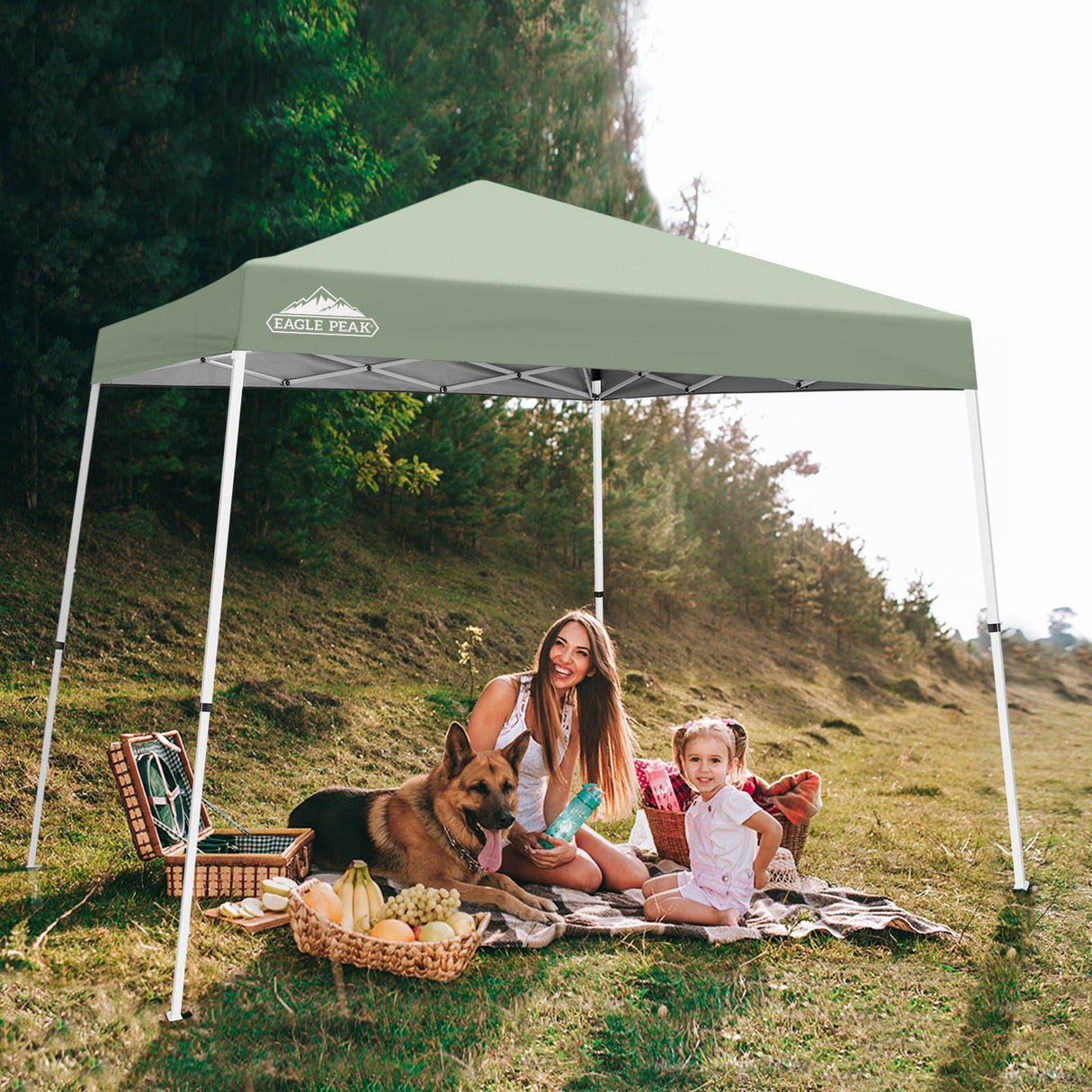 Slant Leg Pop up Canopy Tent, 10x10 Base 8x8 Top - Eagle Peak Custom Canopy Tent