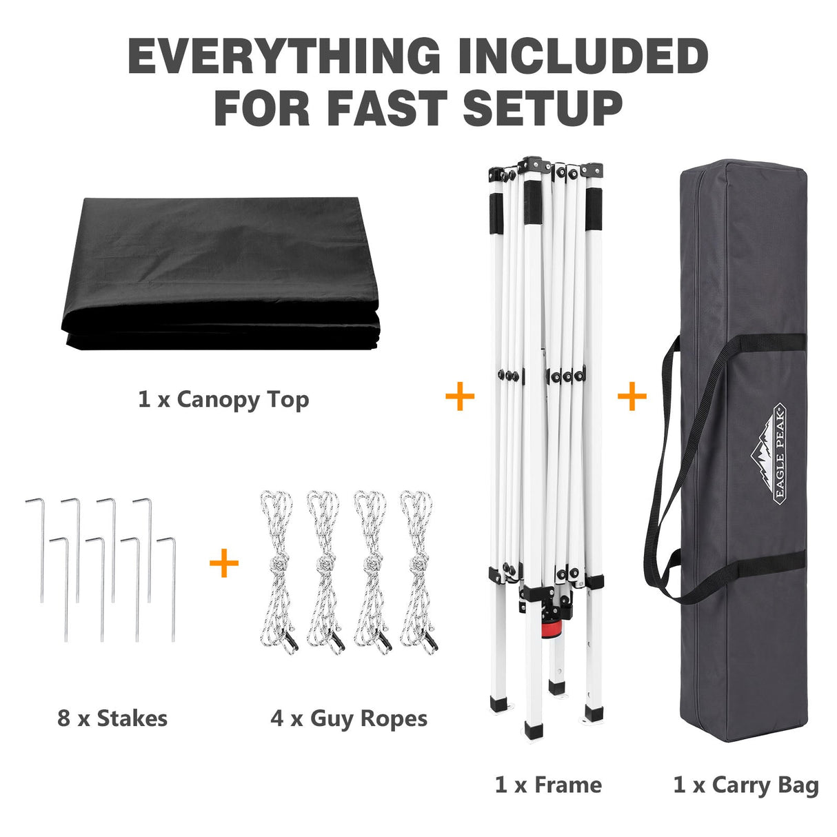 Slant Leg Pop up Canopy Tent, 10x10 Base 8x8 Top - Eagle Peak®