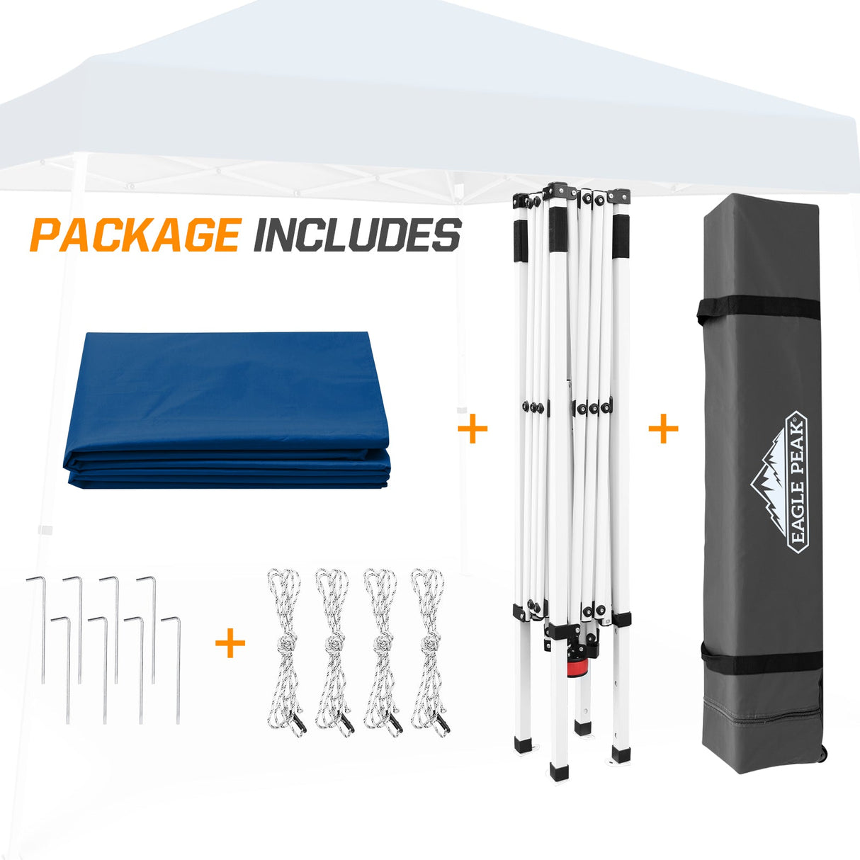 Slant Leg Pop up Canopy Tent, 10x10 Base 8x8 Top - Eagle Peak Custom Canopy Tent