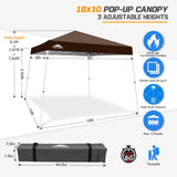 Slant Leg Pop up Canopy Tent, 10x10 Base 8x8 Top - Eagle Peak Custom Canopy Tent