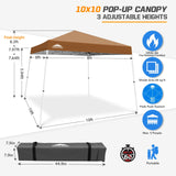 Slant Leg Pop up Canopy Tent, 10x10 Base 8x8 Top - Eagle Peak Custom Canopy Tent