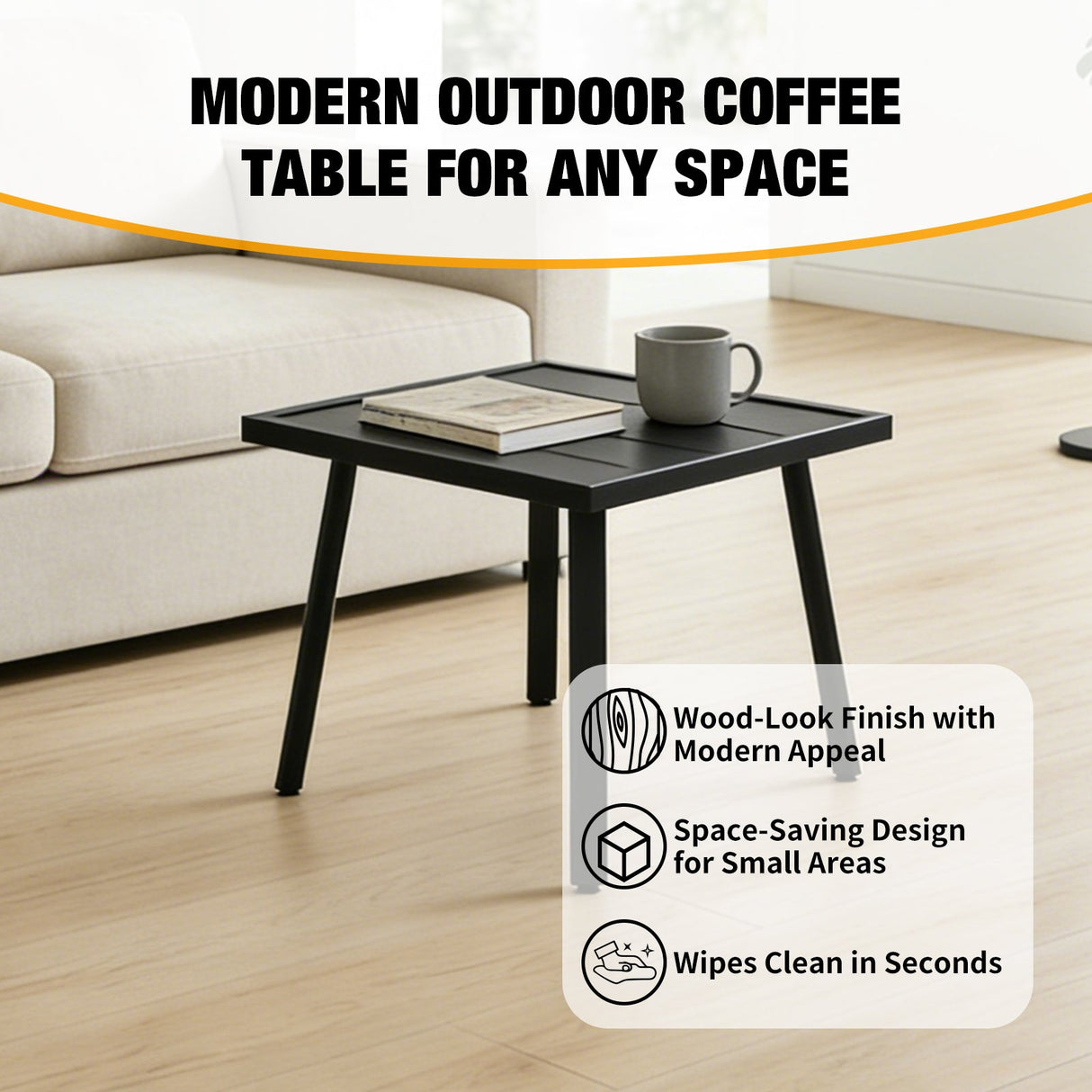 Small Patio Side Table/Coffee Table, Square/Rectangle - Eagle Peak Custom Canopy Tent
