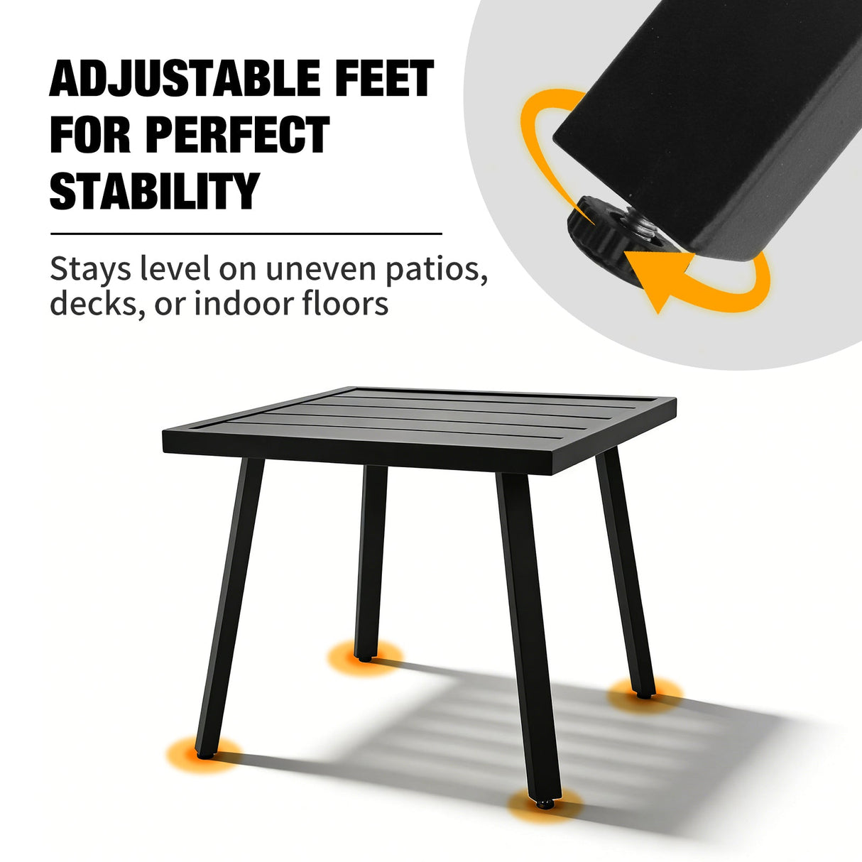 Small Patio Side Table/Coffee Table, Square/Rectangle - Eagle Peak Custom Canopy Tent