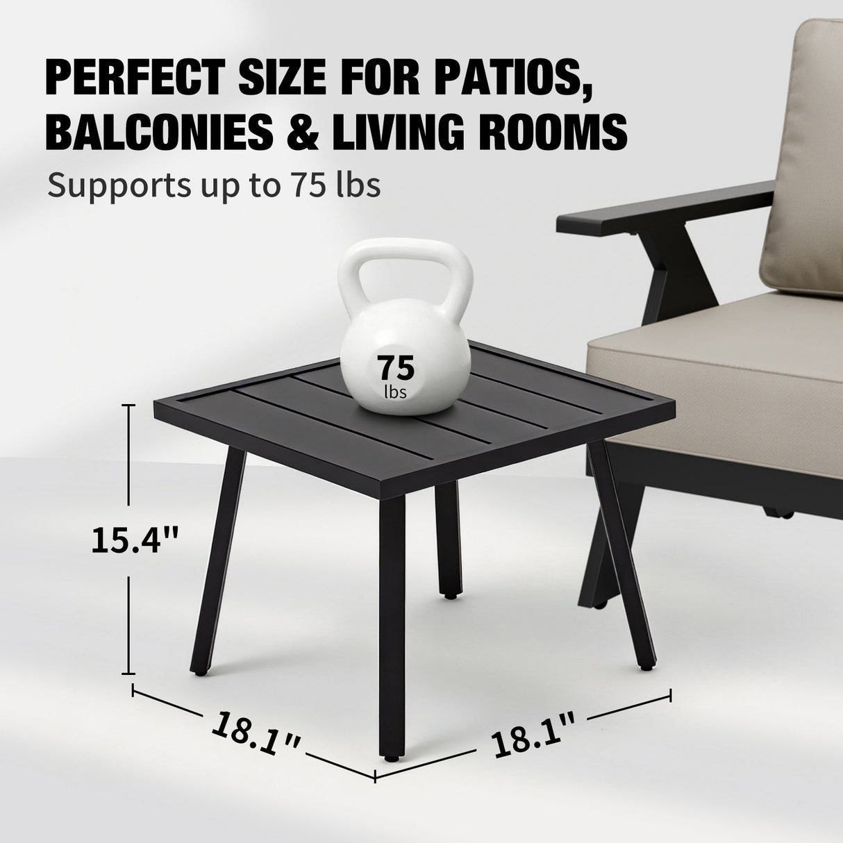 Small Patio Side Table/Coffee Table, Square/Rectangle - Eagle Peak Custom Canopy Tent