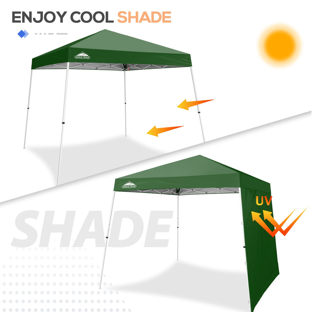 Sunwall / Sidewall for 10x10 Slant Leg Canopy Only, 1 Sidewall - Eagle Peak Custom Canopy Tent